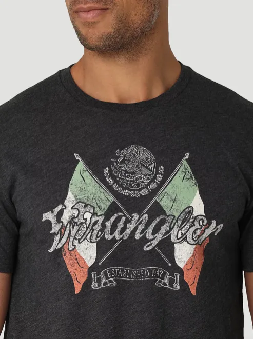 112325777 - Wrangler Men’s Mexican Flag Graphic T-Shirt - Caviar Heather