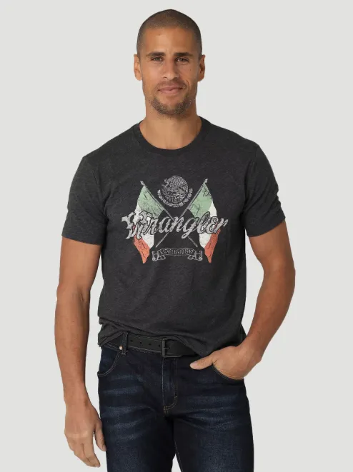 112325777 - Wrangler Men’s Mexican Flag Graphic T-Shirt - Caviar Heather