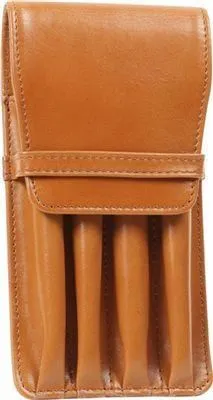 Aston Leather 4 Pen Holder Tan