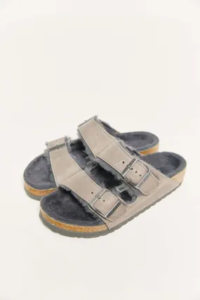 birkenstock arizona shearling iron oiled leather