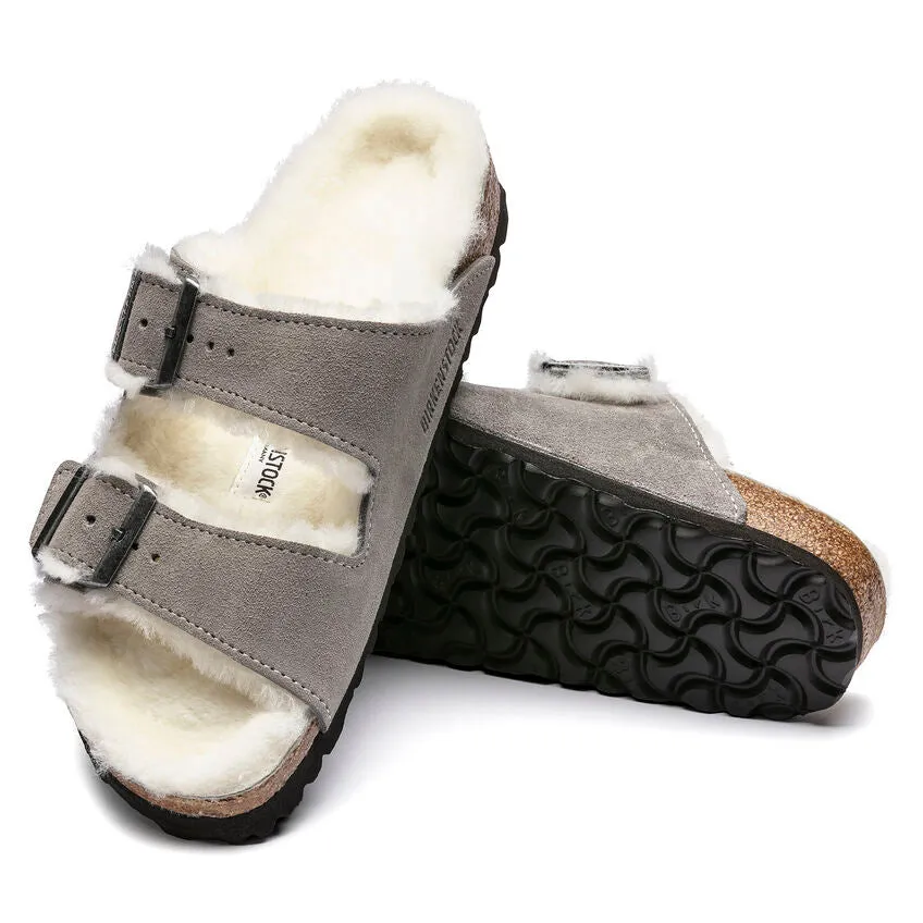 Birkenstock Arizona Shearling Sandal - Stone