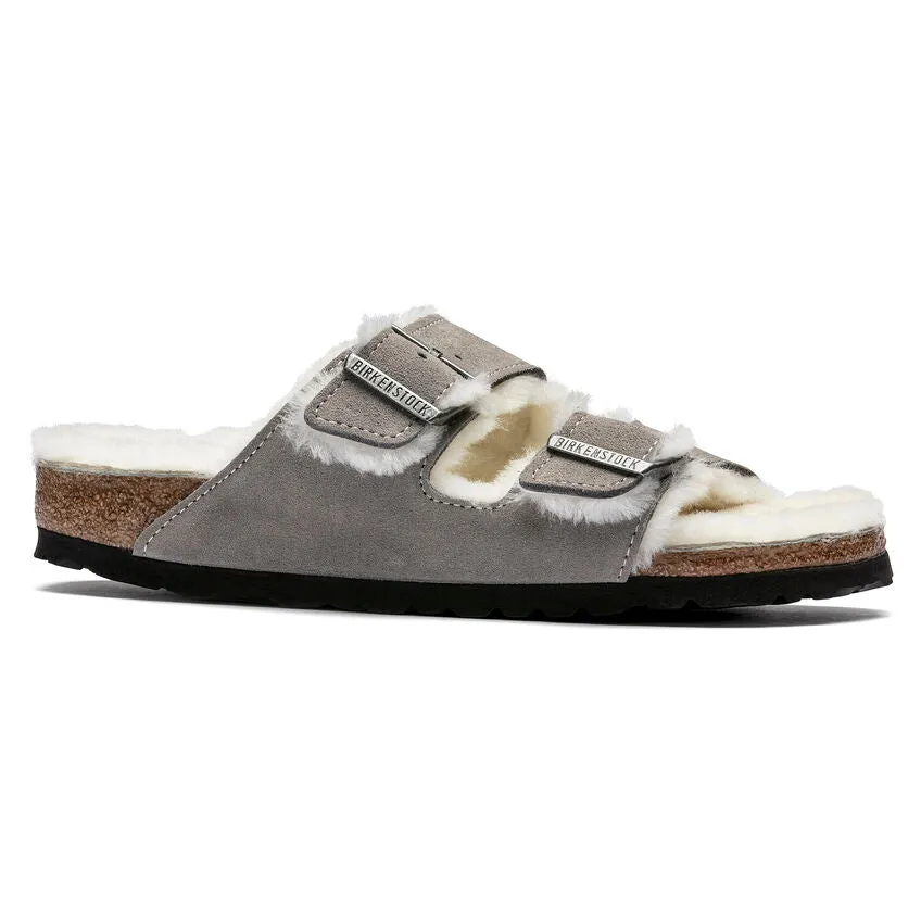 Birkenstock Arizona Shearling Sandal - Stone