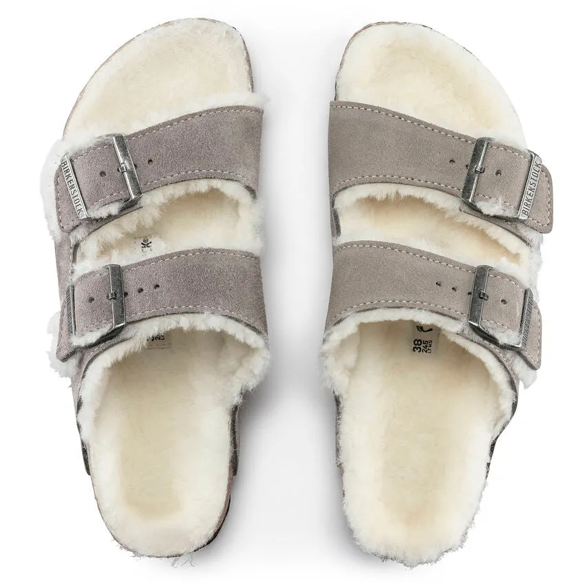 Birkenstock Arizona Shearling Sandal - Stone