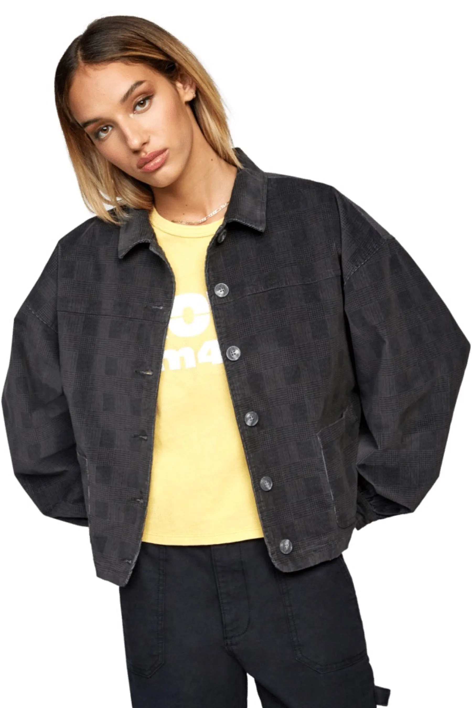 Black Plaid Bel Jacket