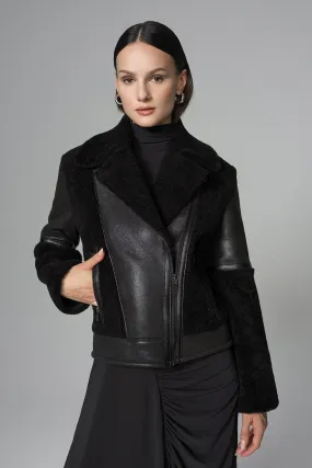 Black Shearling Leather Jacket