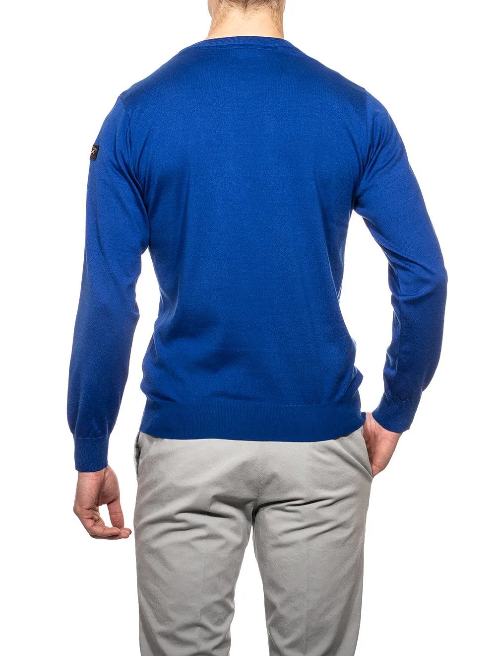 Blue V Neck Jumper Cobalt Blue