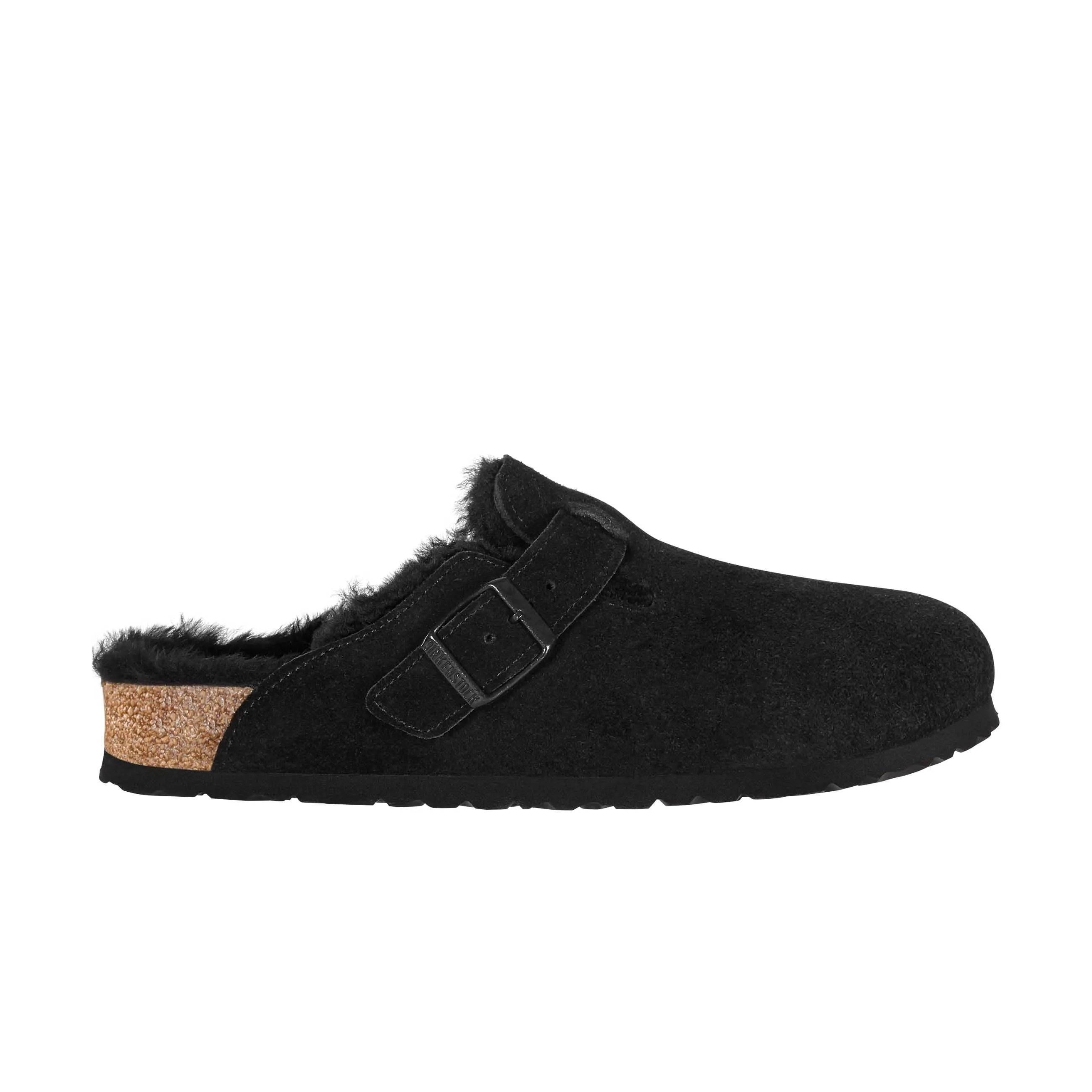 Boston Shearling Black Suede Leather/Shearling