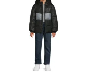 Boys Hooded Long Sleeve Color block Winter Puffer Padded Jacket