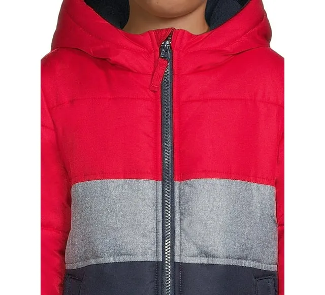 Boys Hooded Long Sleeve Color block Winter Puffer Padded Jacket