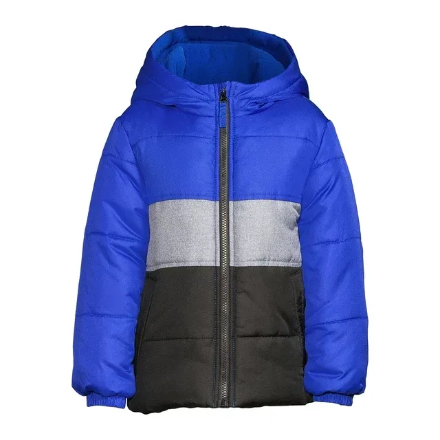 Boys Hooded Long Sleeve Color block Winter Puffer Padded Jacket