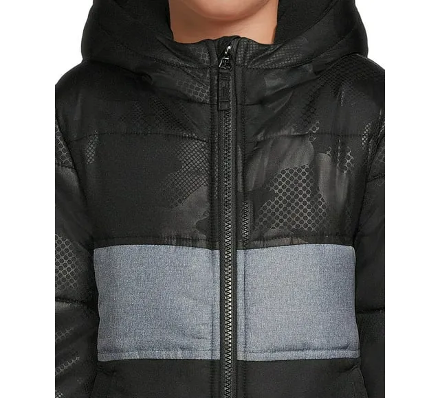 Boys Hooded Long Sleeve Color block Winter Puffer Padded Jacket