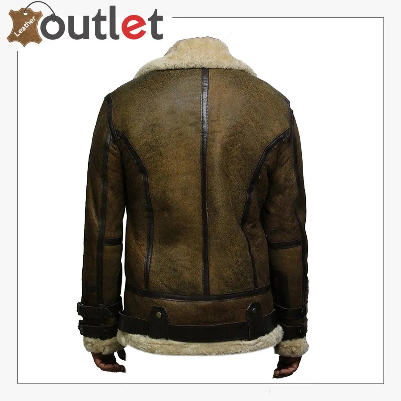 Brown B3 Bomber Men Sheepskin Jacket