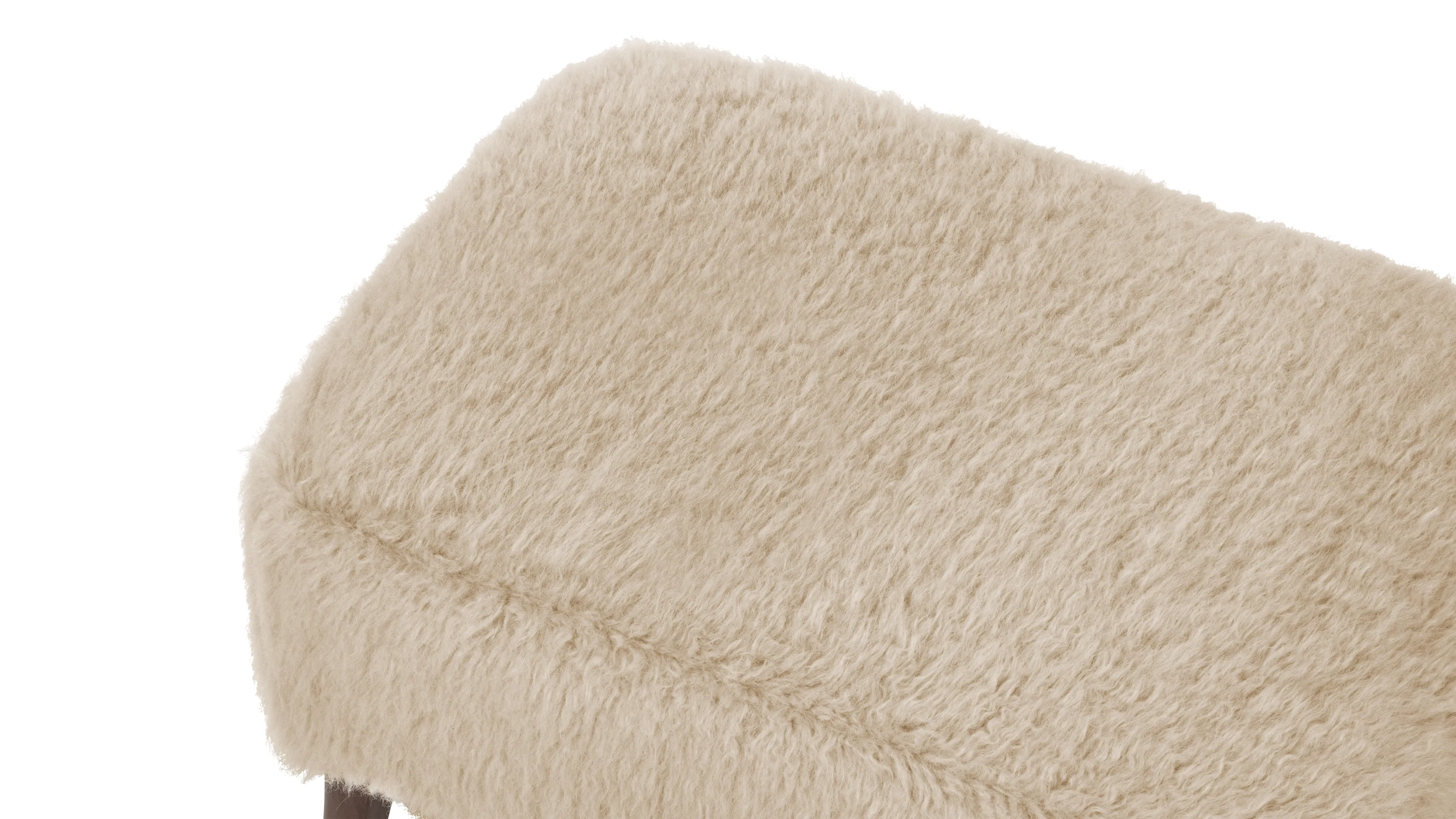 Cabana - Cabana Ottoman, Almond Long Hair Sherpa and Walnut