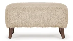 Cabana - Cabana Ottoman, Almond Long Hair Sherpa and Walnut