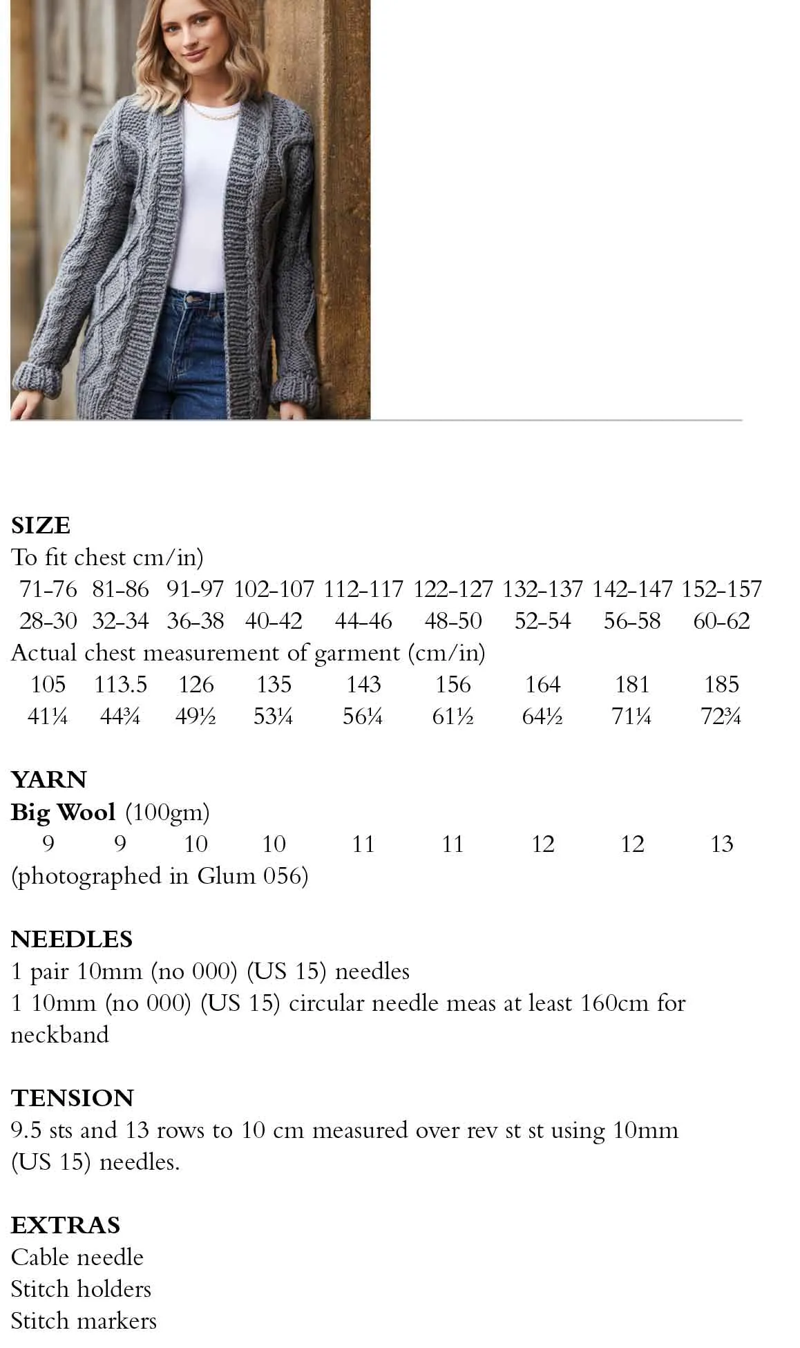 Cabled Jacket in Rowan Big Wool - Digital Version RTP008-00003