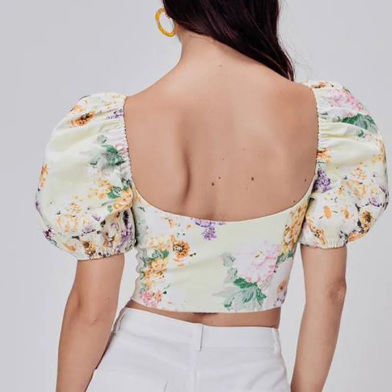 Chamomile Denim Crop Top