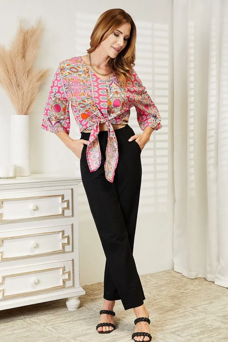 Chic Tie Hem Blouse