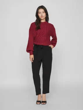 CHINTI CABLE KNIT JUMPER (BEET RED)