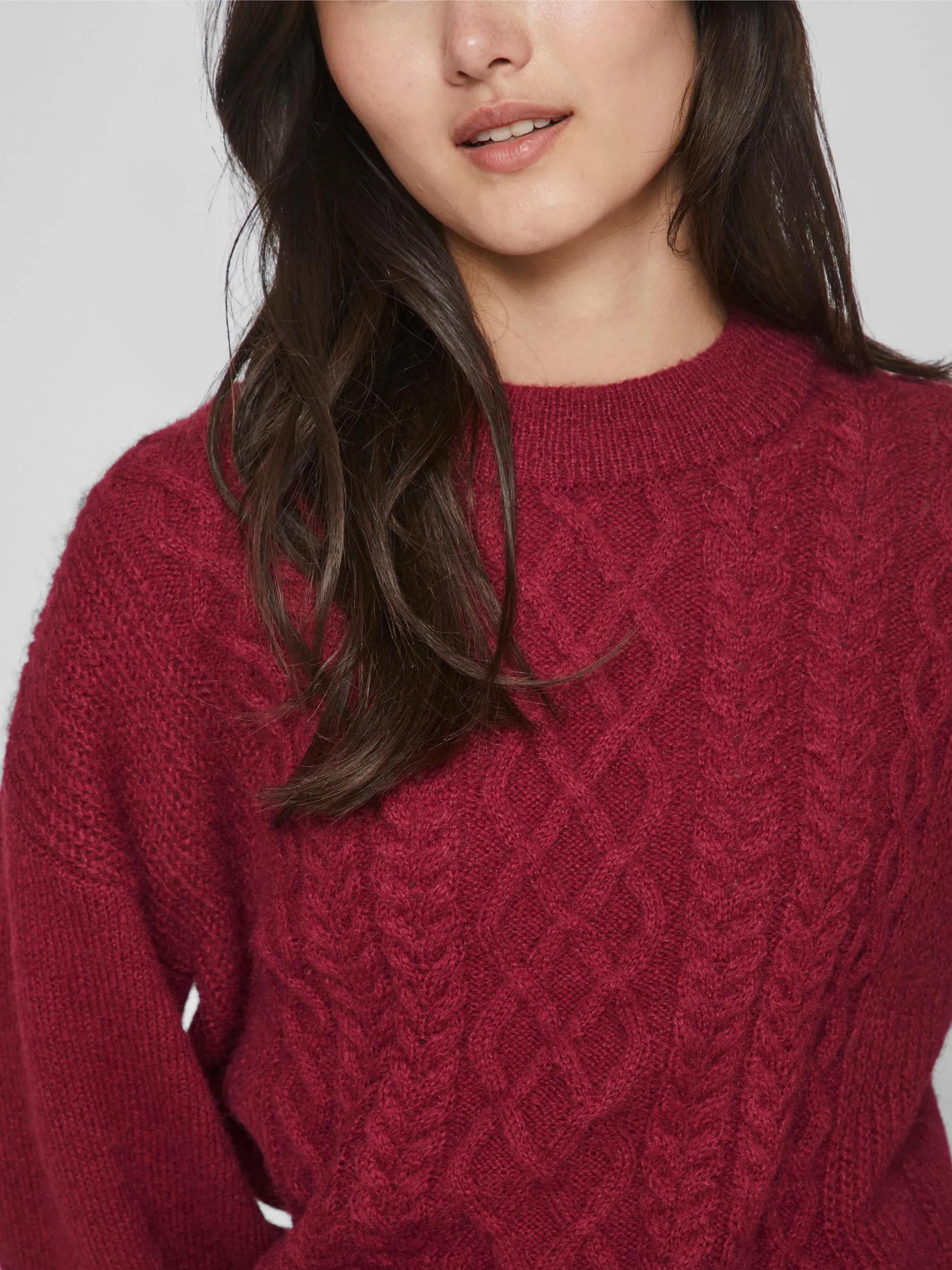 CHINTI CABLE KNIT JUMPER (BEET RED)