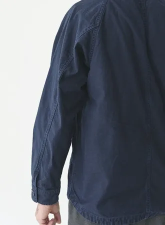 CO/LI Back Satin Shirt Jacket | Navy