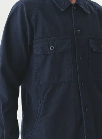 CO/LI Back Satin Shirt Jacket | Navy