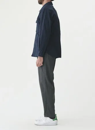 CO/LI Back Satin Shirt Jacket | Navy