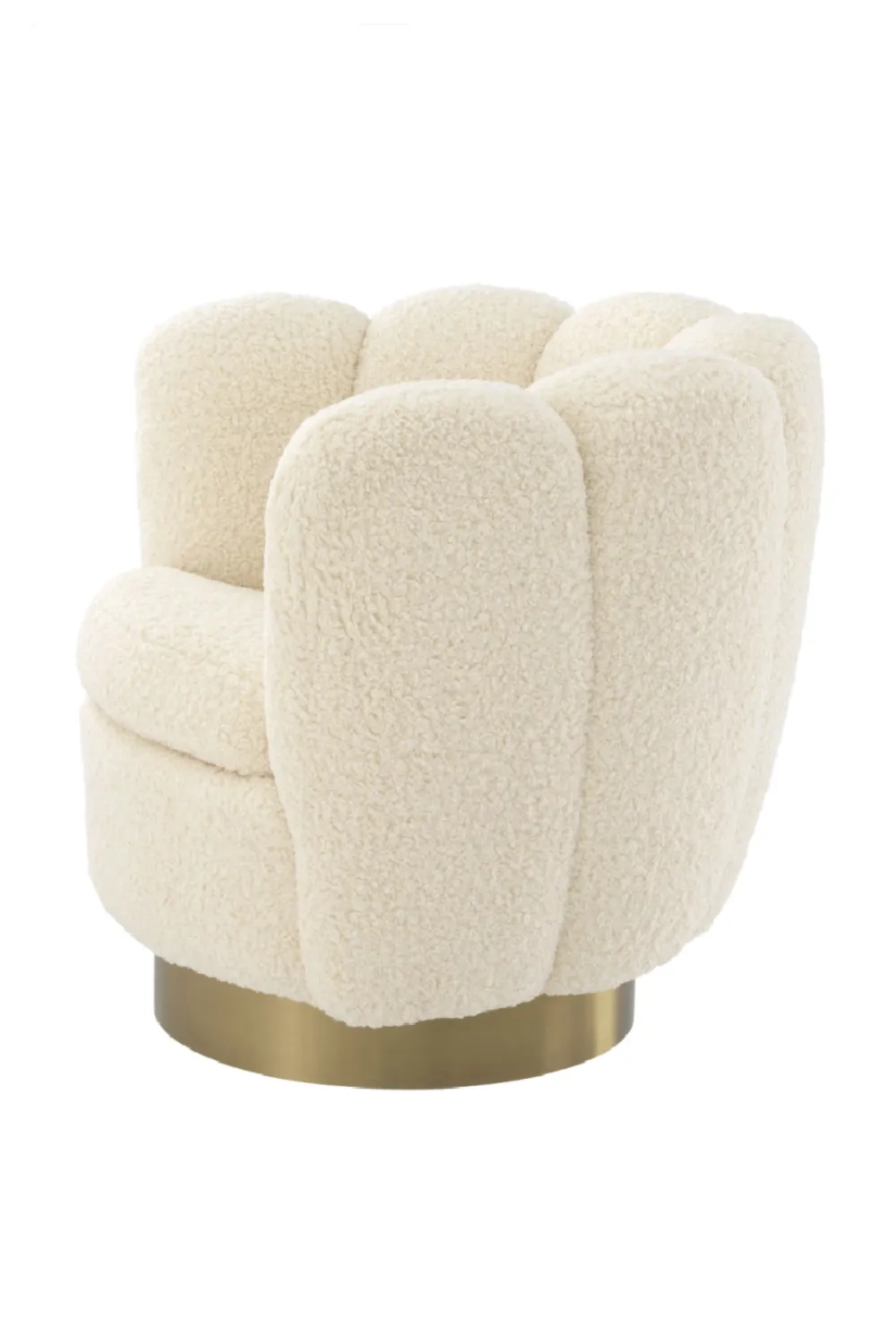 Cream Scalloped Swivel Chair | Eichholtz Mirage