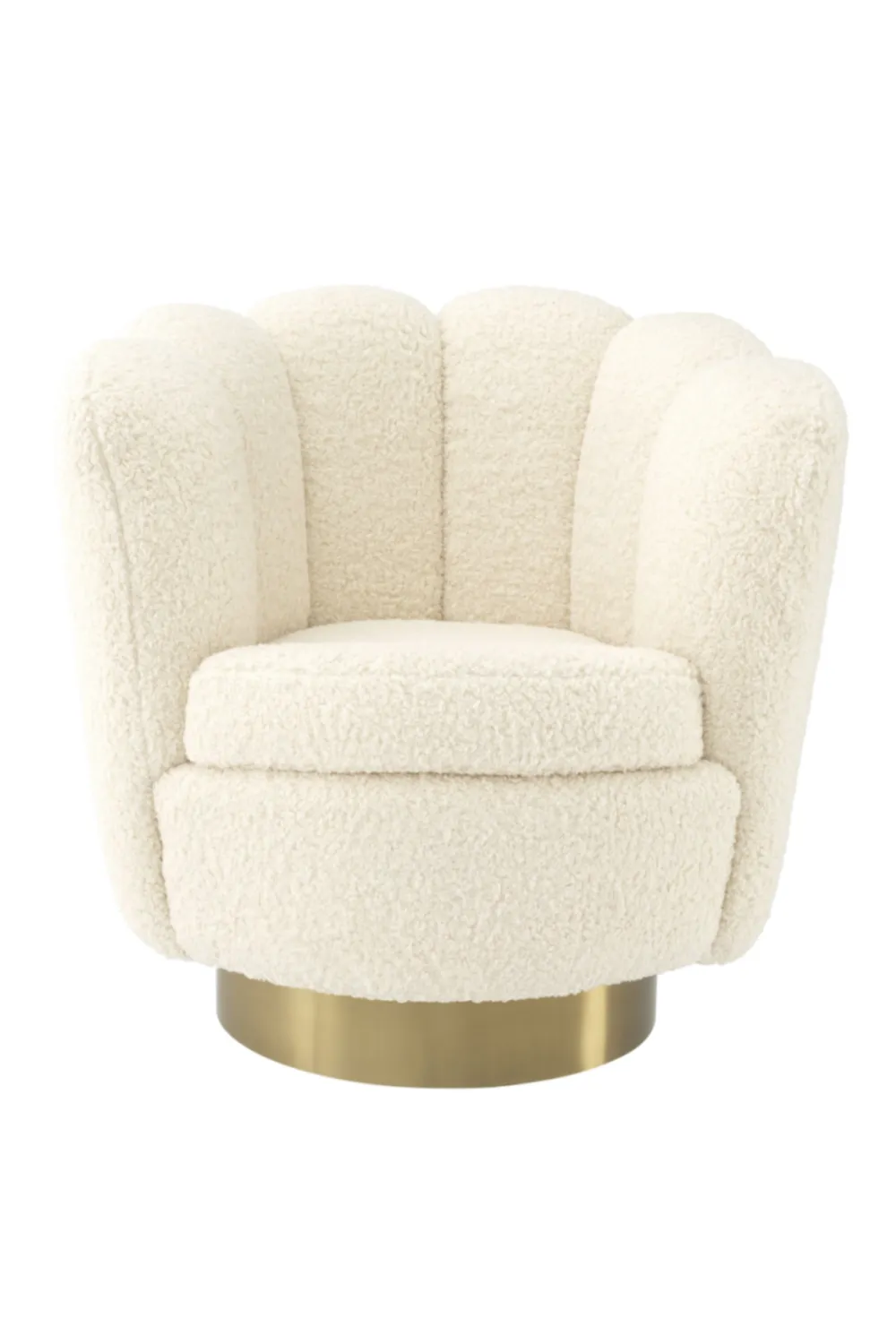 Cream Scalloped Swivel Chair | Eichholtz Mirage