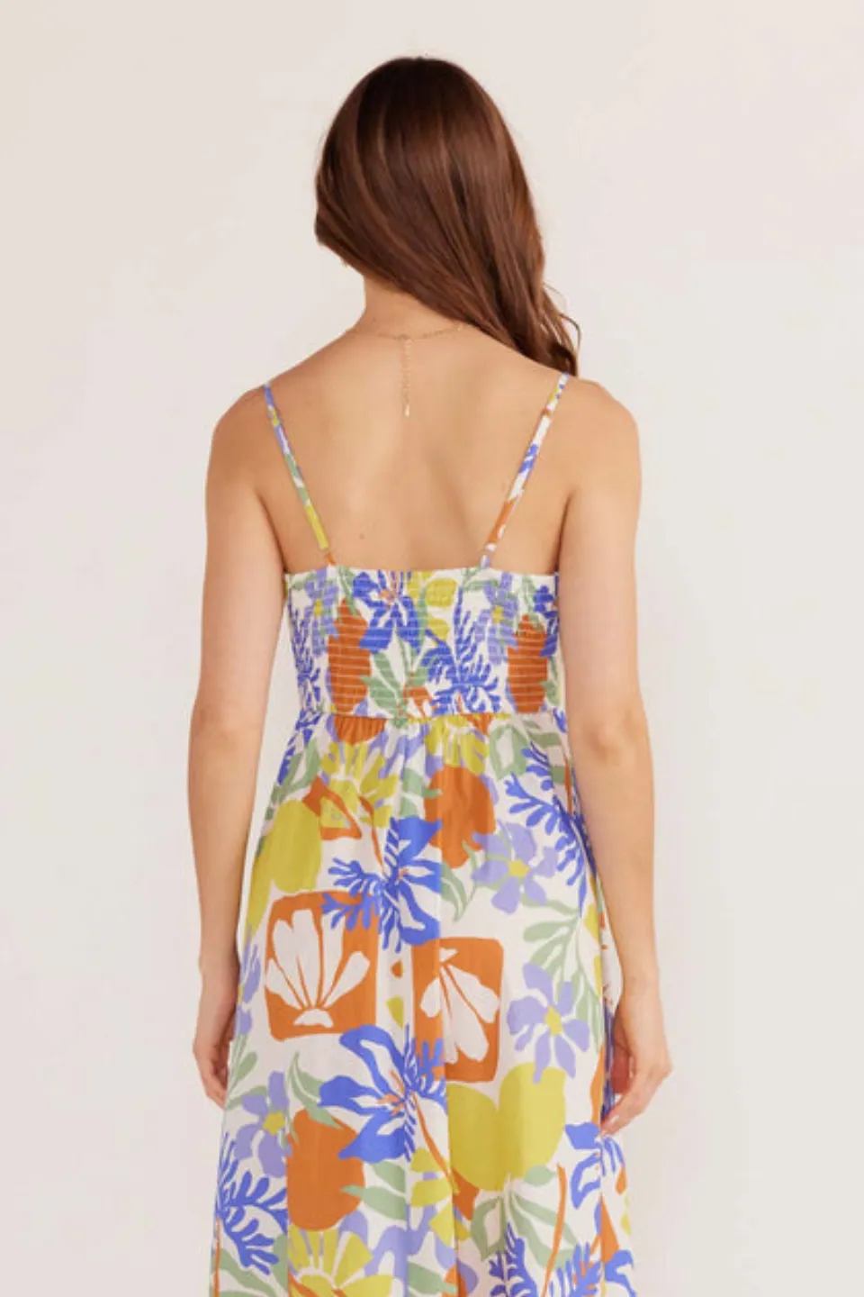 Dahlia Tropical Empire Poplin Midi Dress