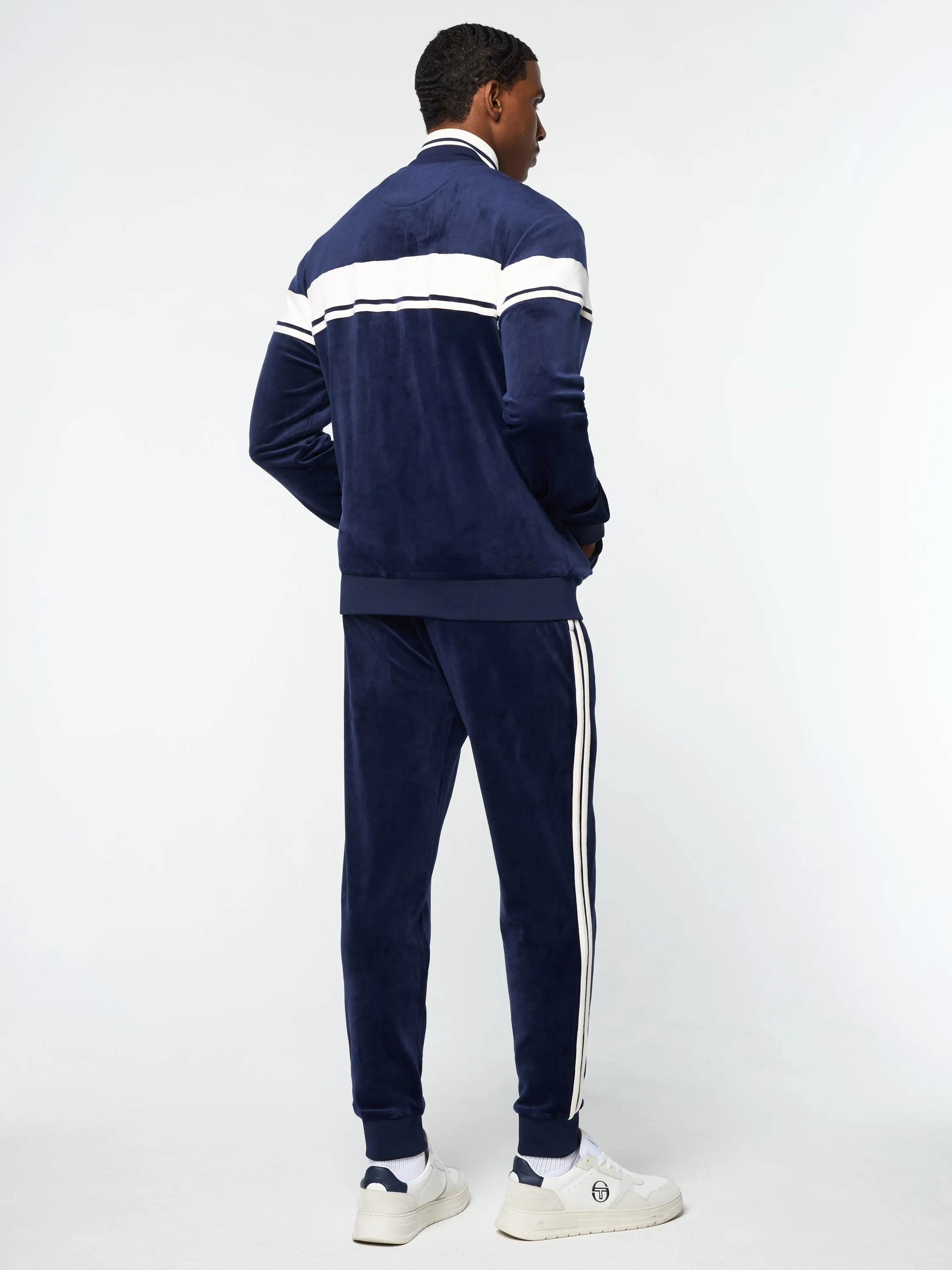 Damarindo Velour Track Jacket- Maritime Blue