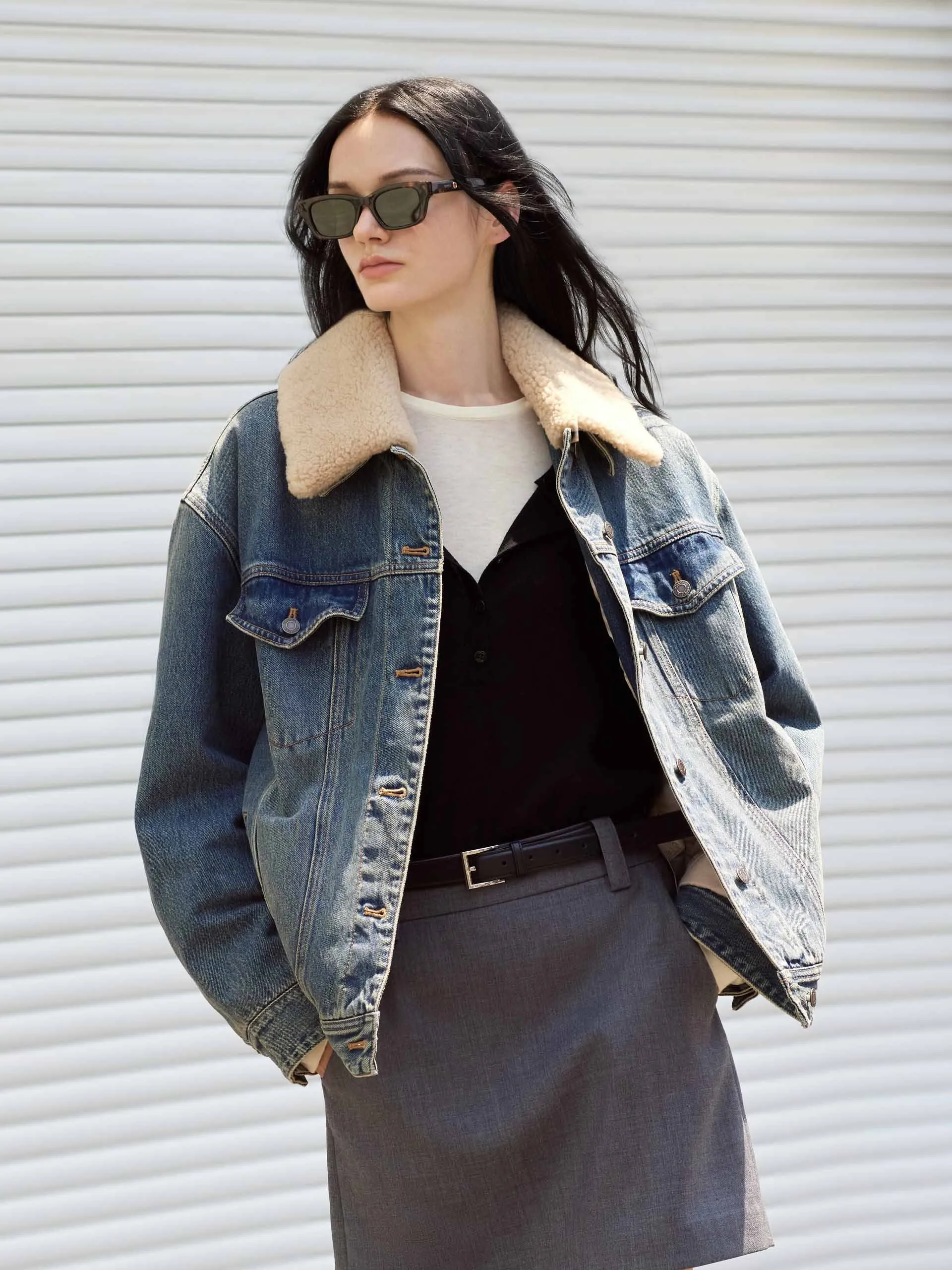 Detachable Collar Denim Jacket