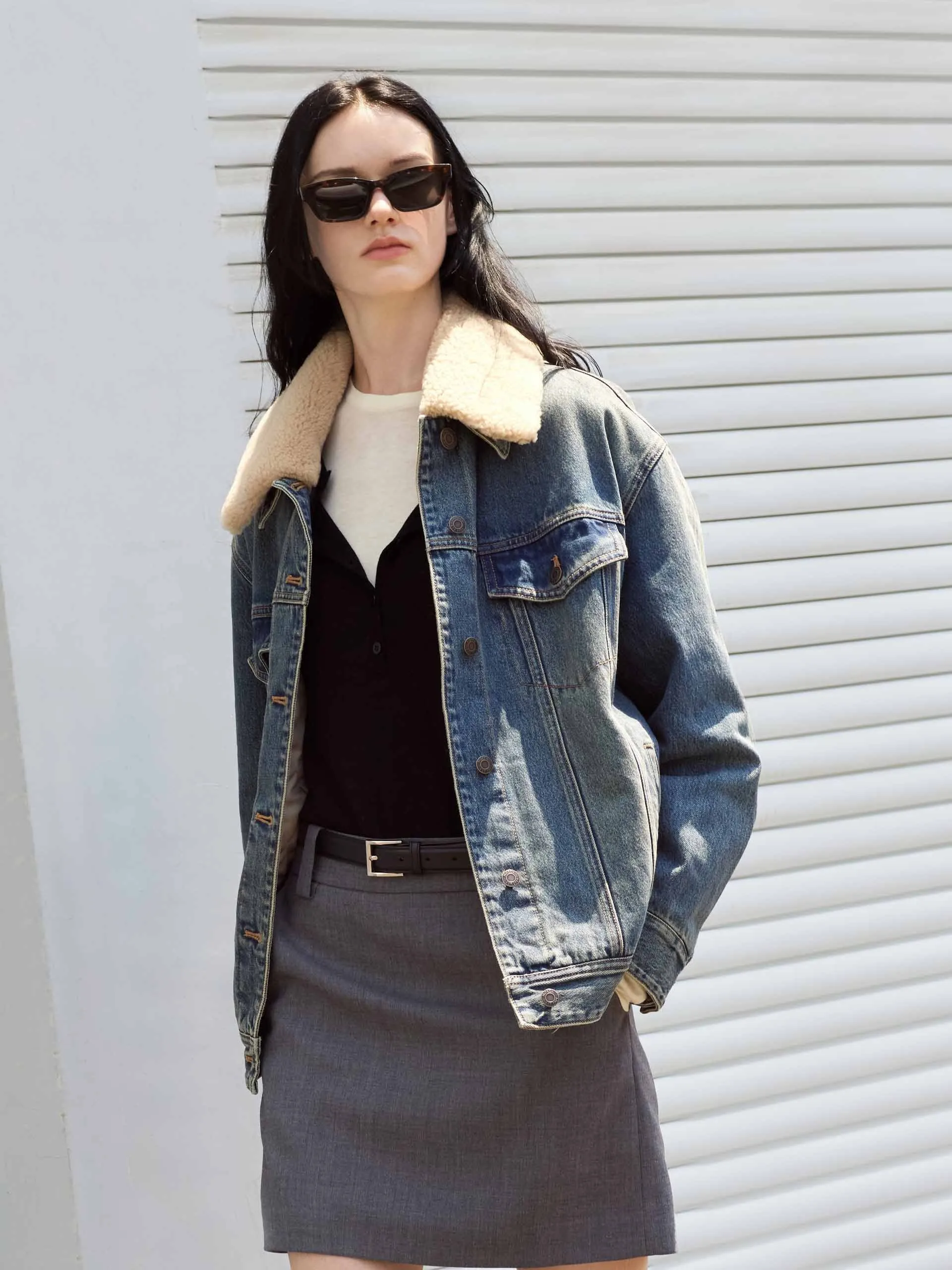 Detachable Collar Denim Jacket