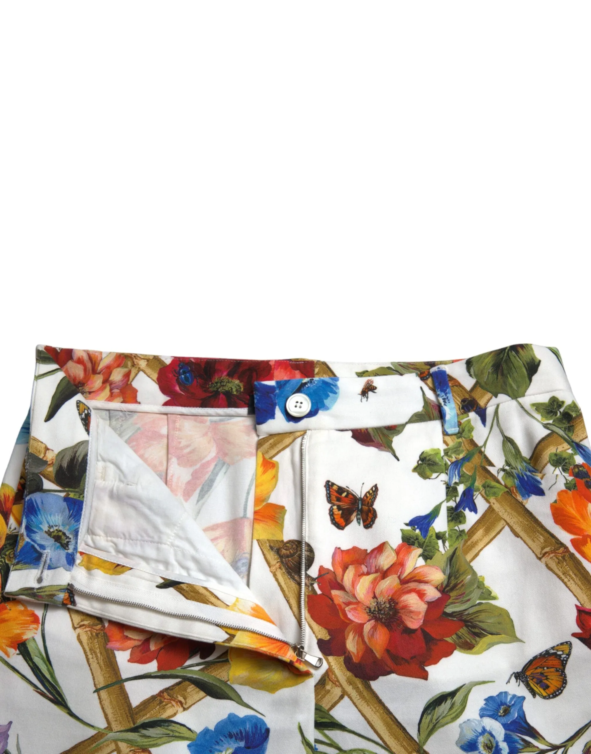 Dolce & Gabbana Floral High Waist Cropped Fashion Pants