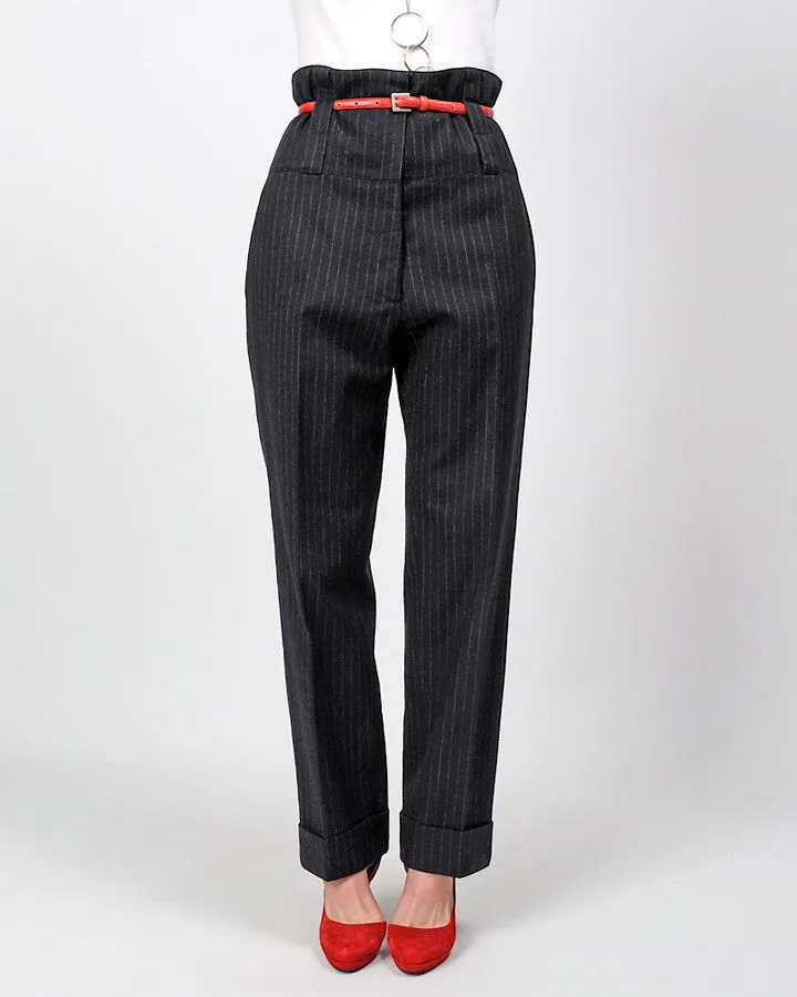 DRIES VAN NOTEN Cashmere Pinstriped Trousers