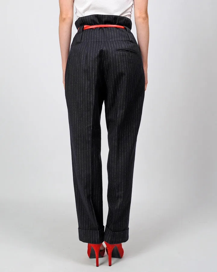 DRIES VAN NOTEN Cashmere Pinstriped Trousers