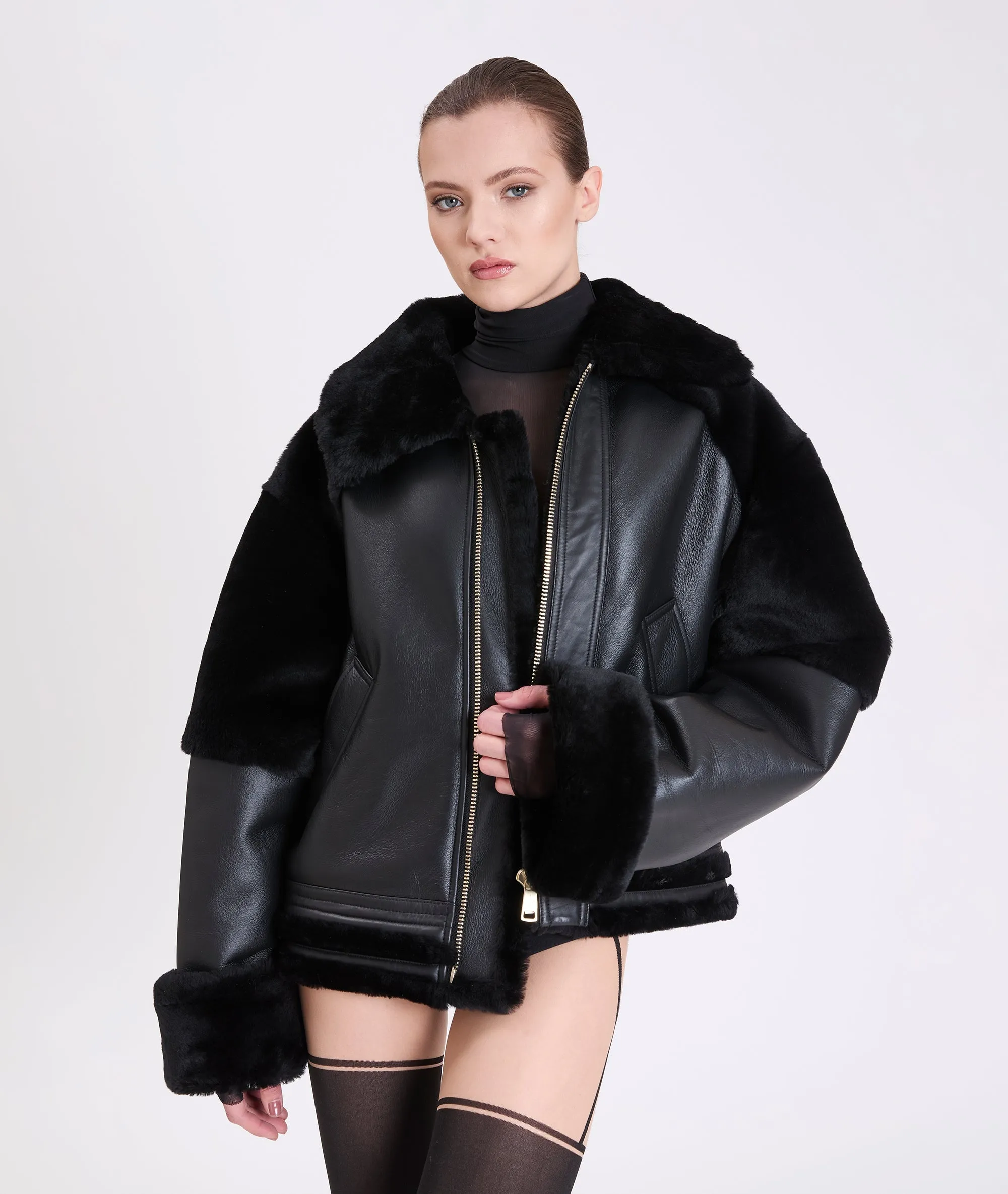 ELEANOR |  REAL SHEARLING LEATHER JACKET