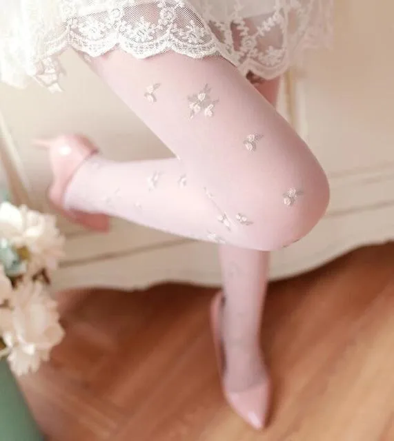 Elegant Floral Tights