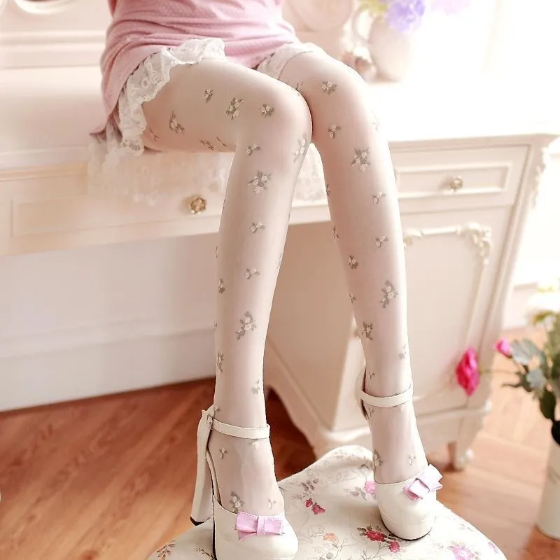 Elegant Floral Tights