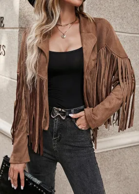 Faire Fringe Faux Suede Jacket