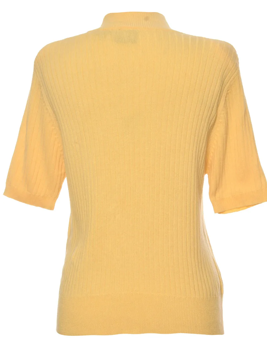 Fine Knit Yellow Jumper - M