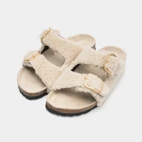 FIRENZE - Sand sheepskin slippers