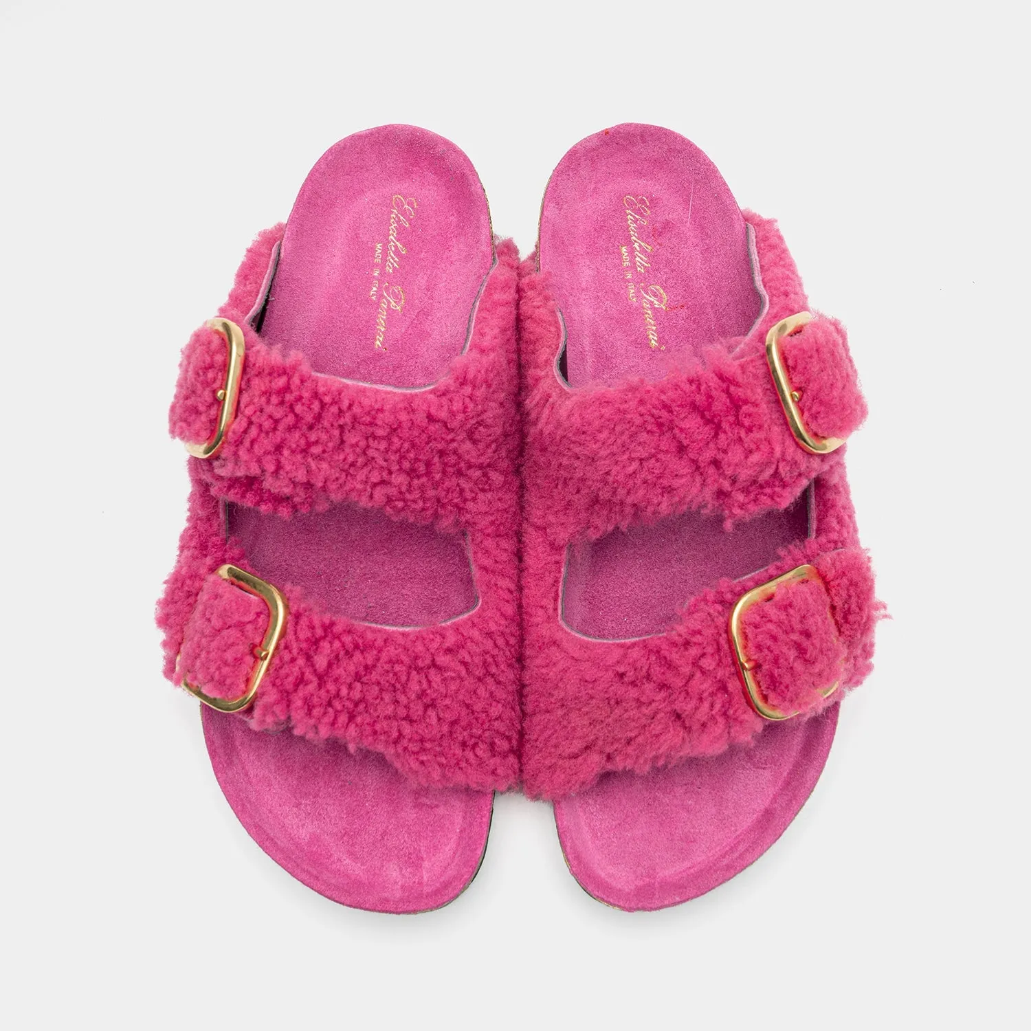 FLORENCE - Slipper in fuchsia sheepskin