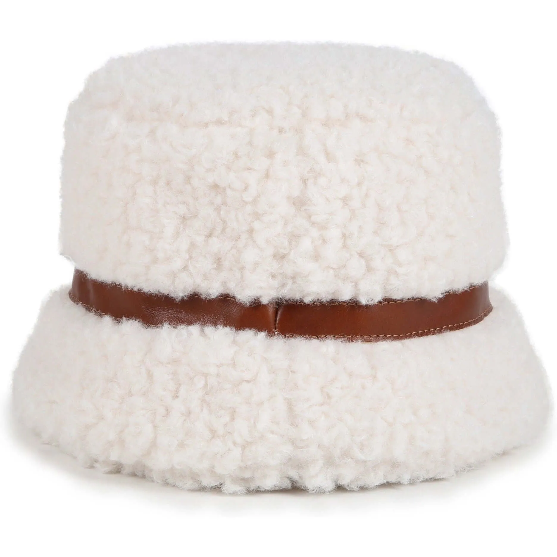 Girls Cream Shearling Hat