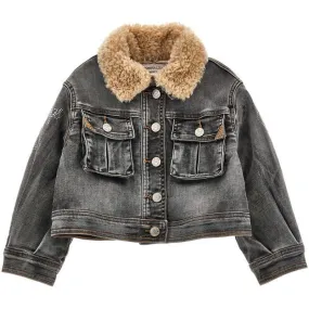 Girls Grey Denim Jacket