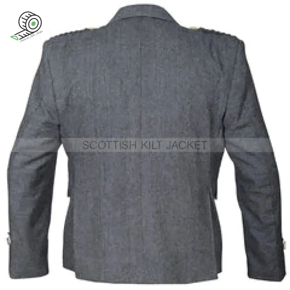 Grey Tweed Wool Argyll Vest with Five Buttons