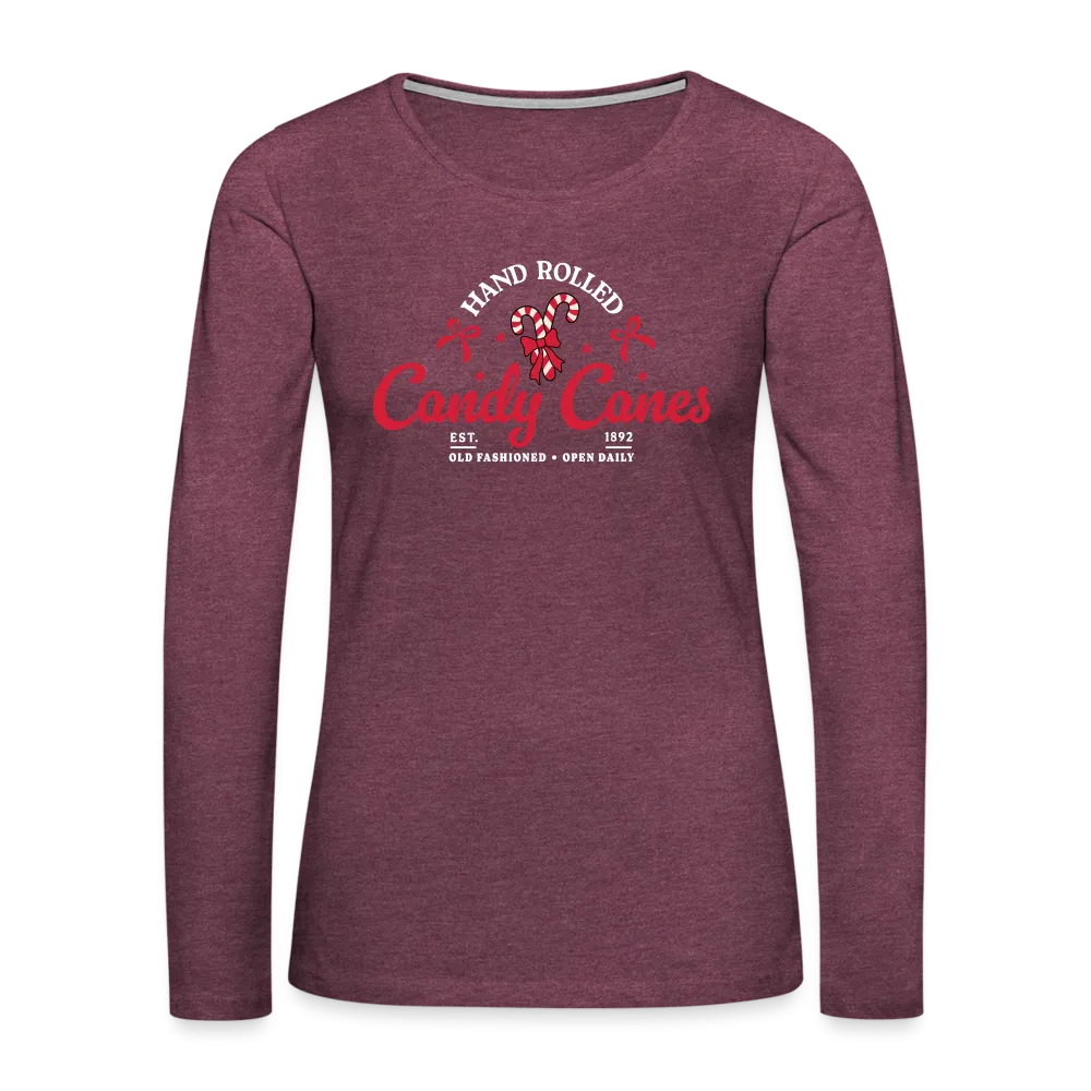 Hand Rolled Candy Canes Women's Premium Long Sleeve T-Shirt