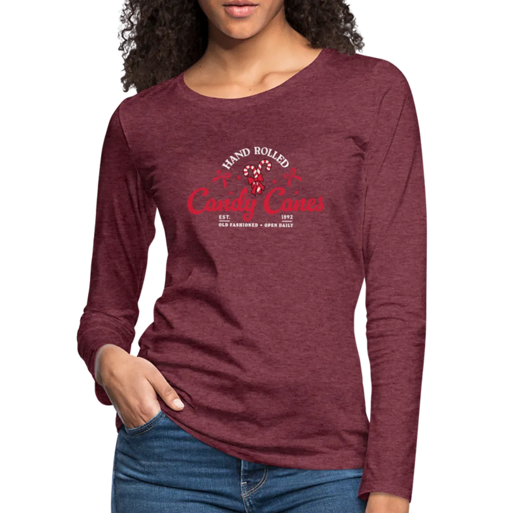 Hand Rolled Candy Canes Women's Premium Long Sleeve T-Shirt