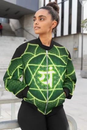 Heart Chakra Female Bomber Jacket