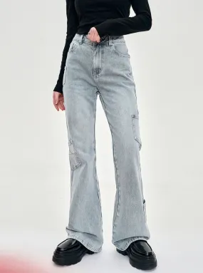 High Waist Bootcut Light Jeans Pants