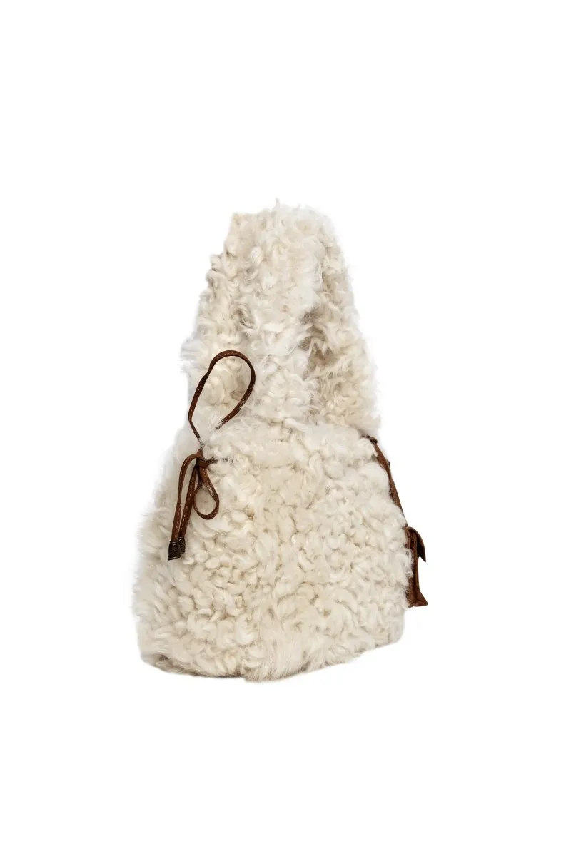 Ileana Women’s Shearling Bag - Ivory